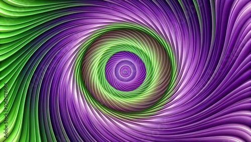 Background of mild spiral in purple and green colors photo