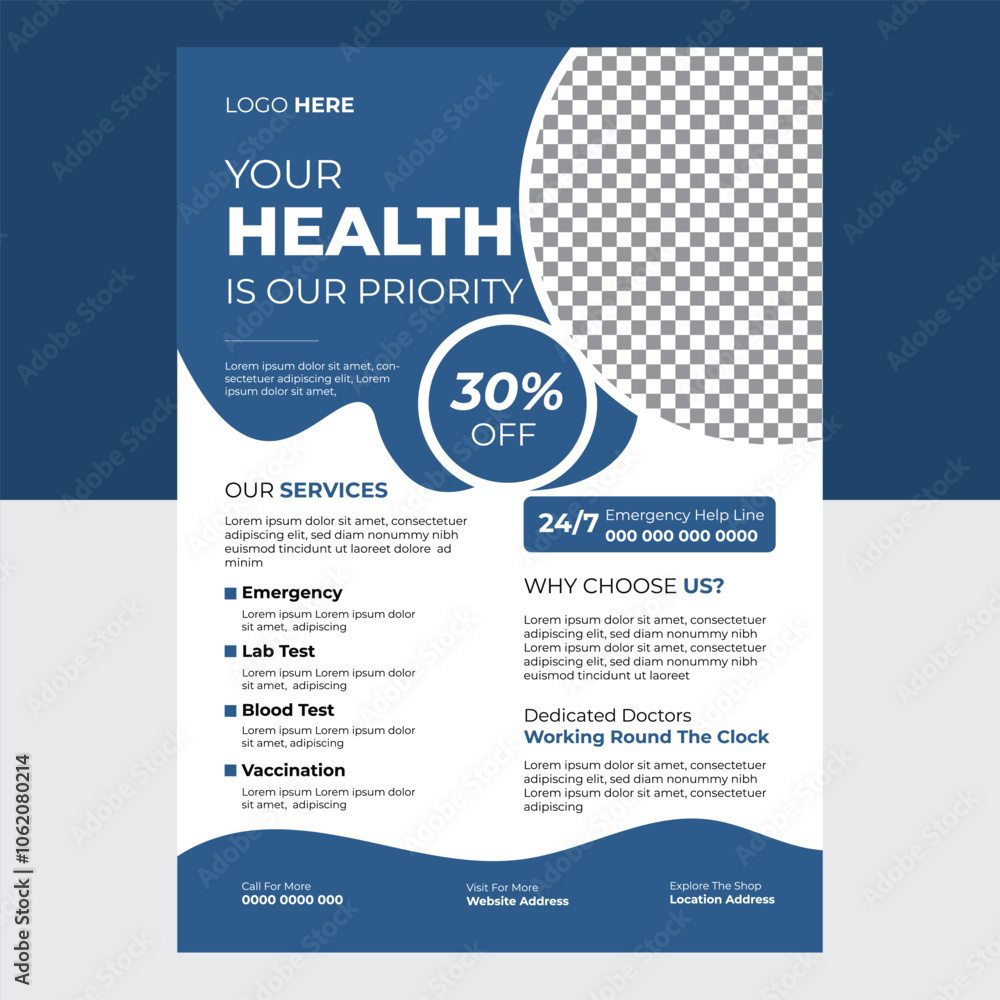 Obraz premium Modern Medical Flyer Design Template