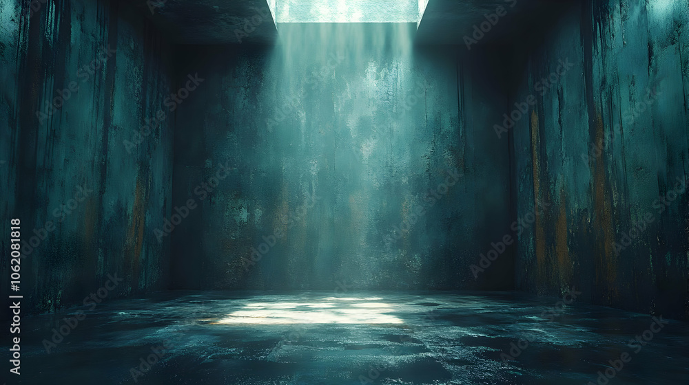 Grunge Concrete Room With Light Beam 3D Illustration Grunge Concrete Room With Light Beam 3D Illustration
