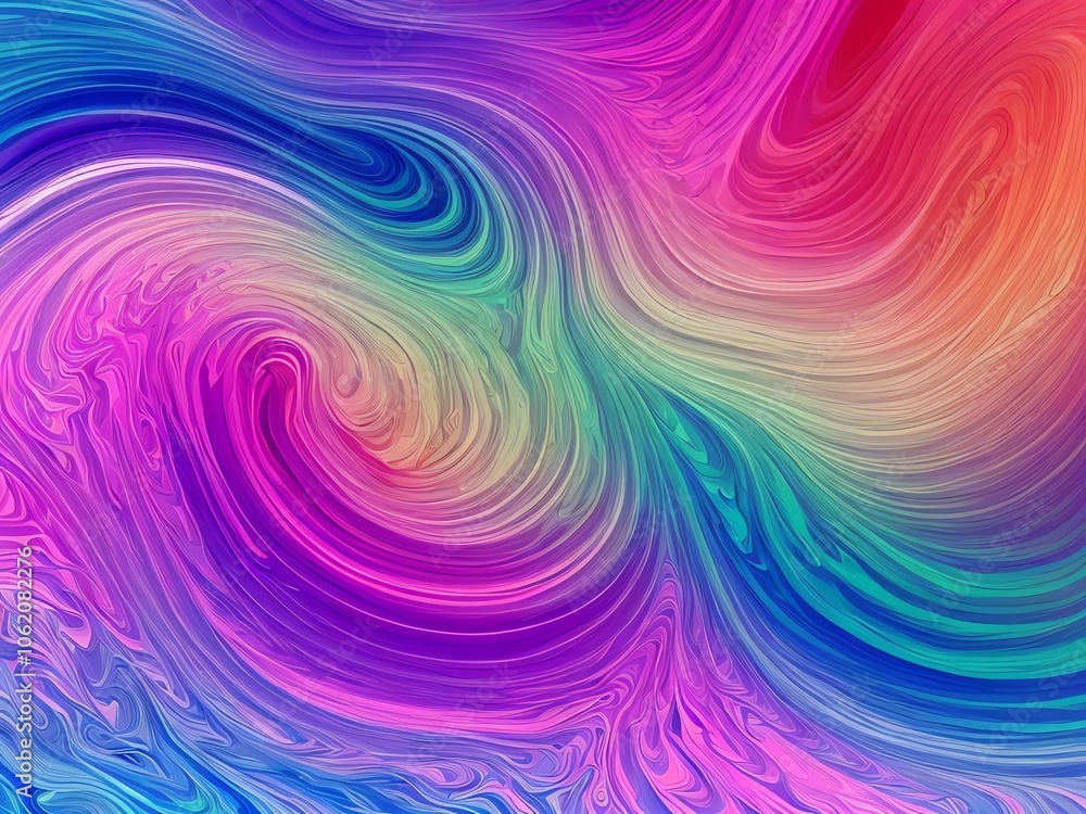 An abstract illustration of flowing waves in vibrant shades An abstract illustration of flowing waves in vibrant shades