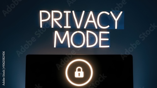 Dark Screen Displaying Privacy Mode Concept