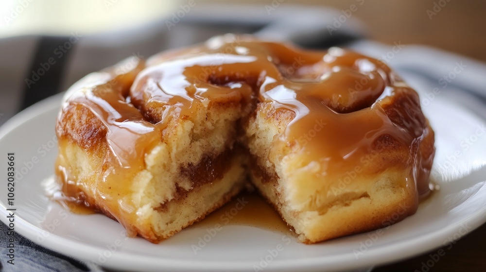 Rolls of sweet, fluffy cinnamon with a thick, sticky frosting on top Rolls of sweet, fluffy cinnamon with a thick, sticky frosting on top