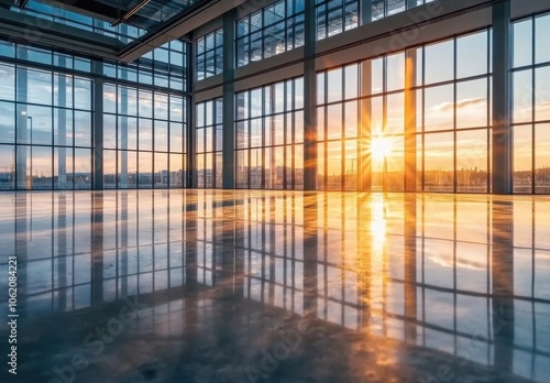 Sunset Reflection in Office.