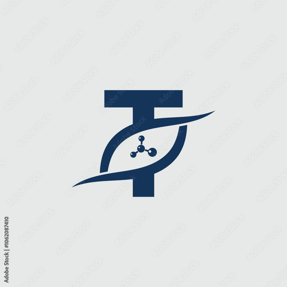 Abstract Chemical Lab Logo With Letter T Abstract Chemical Lab Logo With Letter T
