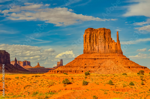 Monument valley at sunset in America photo