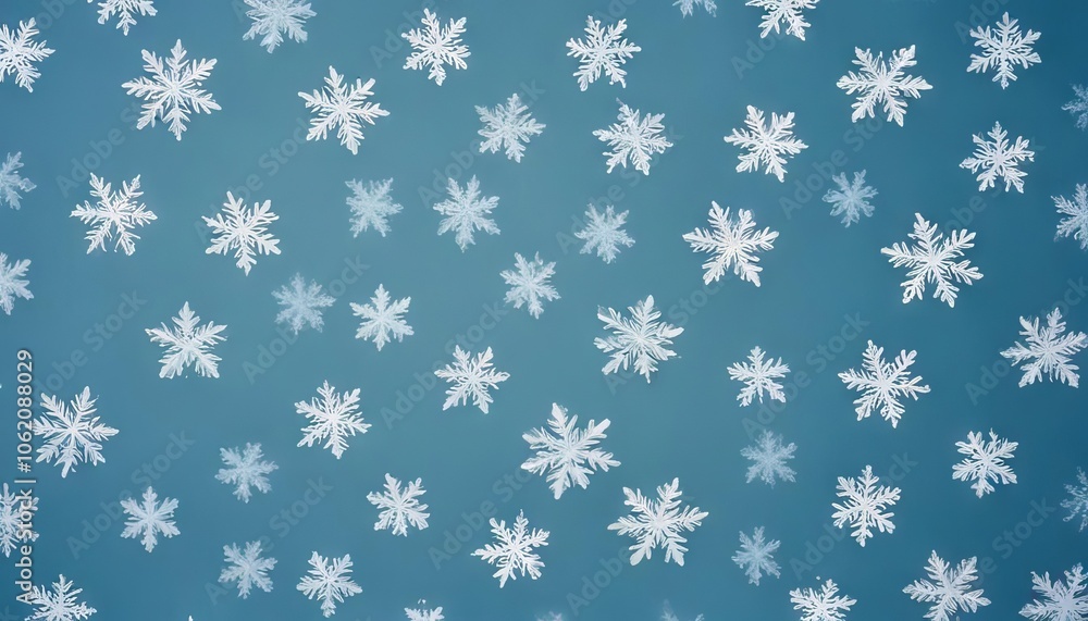 Winter Wonderland Pattern: Delicate white snowflakes arranged in a charming repeating pattern on a cool blue background, evoking a serene and festive winter atmosphere. Winter Wonderland Pattern: Delicate white snowflakes arranged in a charming repeating pattern on a cool blue background, evoking a serene and festive winter atmosphere.