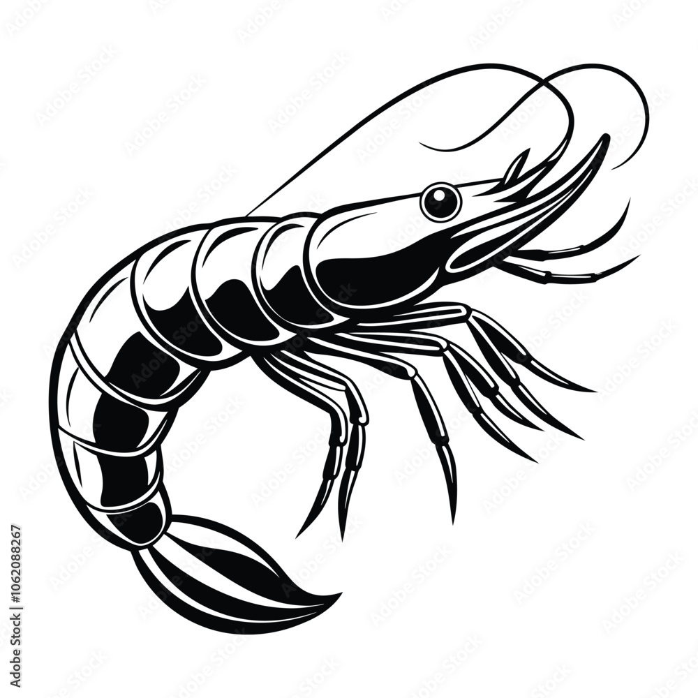 prawn vector white background prawn vector white background