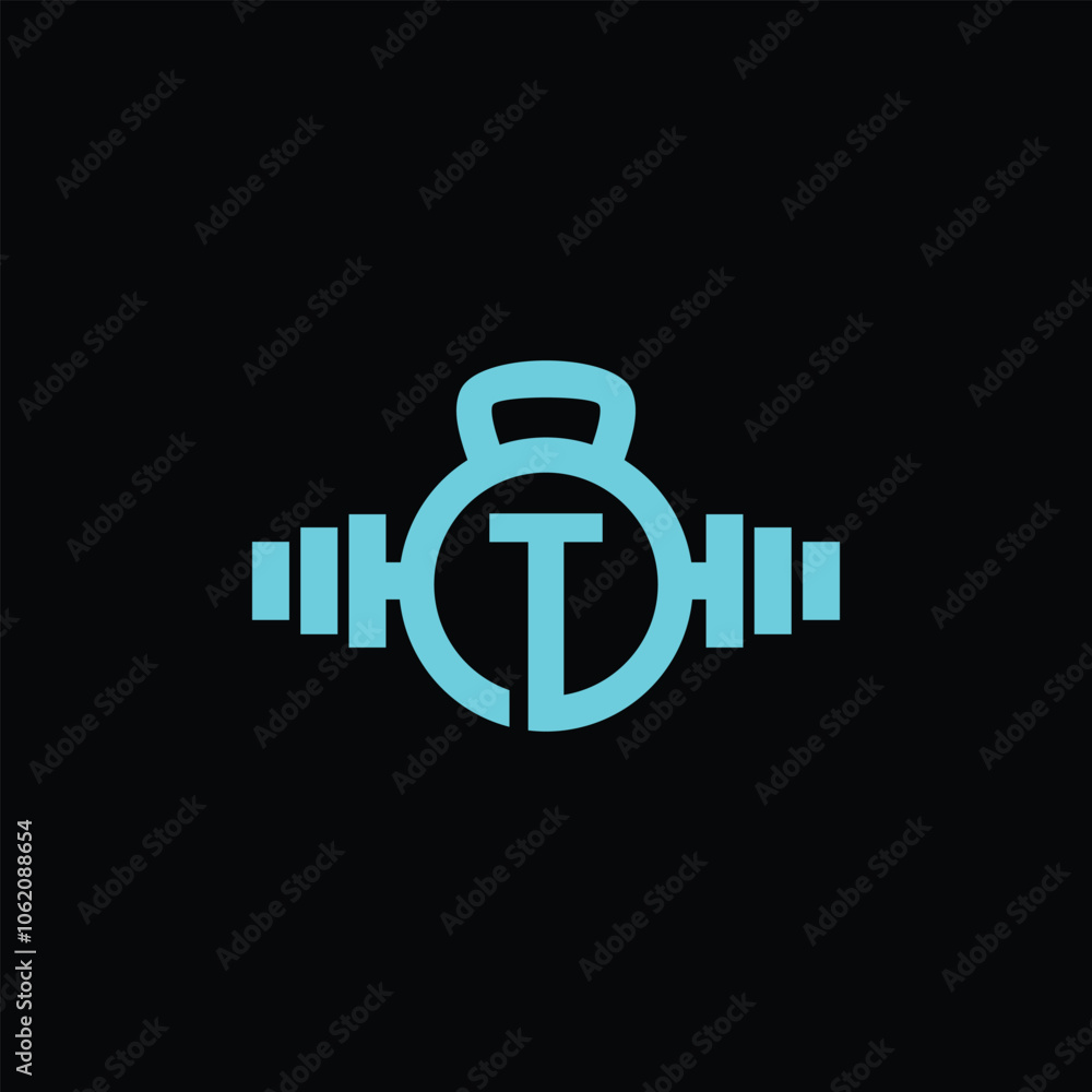 Modern Gym Center Logo With Letter T Modern Gym Center Logo With Letter T
