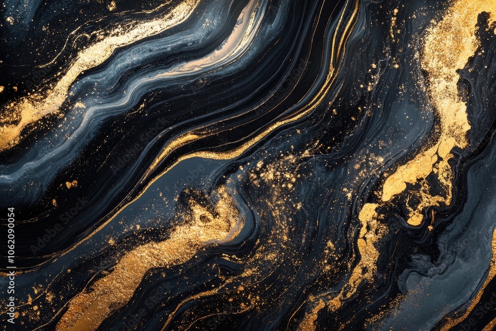 Fototapeta premium Abstract Black and Gold Marble Texture