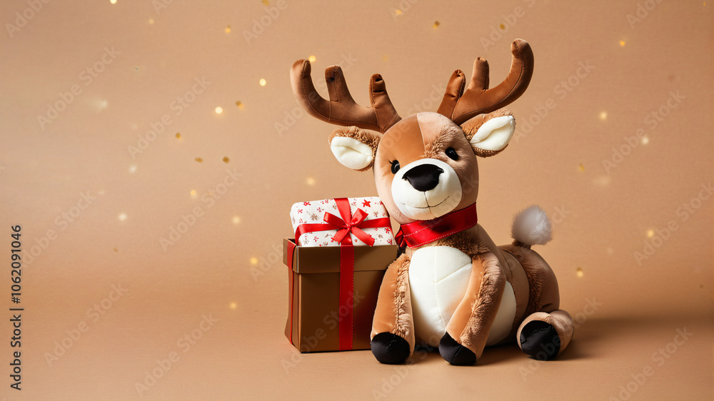 Cuddly Reindeer with Gift Box of Warmth and Gratitude Cuddly Reindeer with Gift Box of Warmth and Gratitude