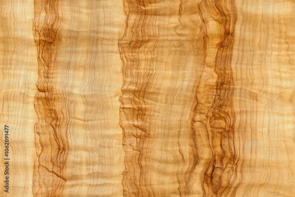 Fototapeta premium Wavy carved wood plank background texture