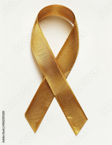 Gold ribbon symbol representing awareness for various causes photo