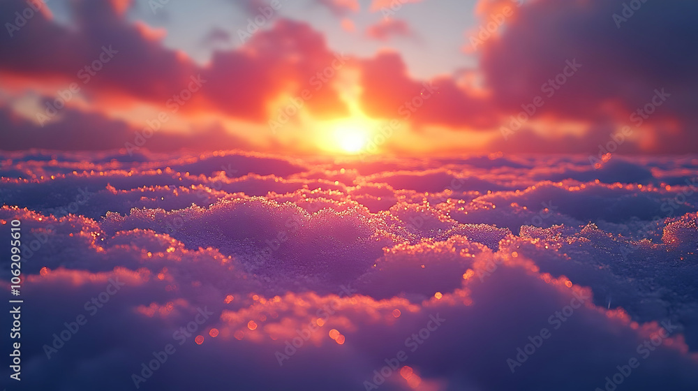 Purple and Orange Sunset Sky with Snow Abstract Background Purple and Orange Sunset Sky with Snow Abstract Background