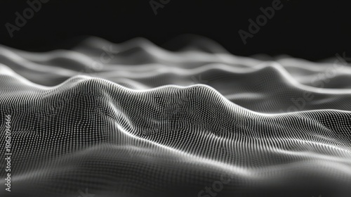 Wallpaper Mural Minimalist tech template with wireframe waves, suitable for science topics, plexus design Torontodigital.ca