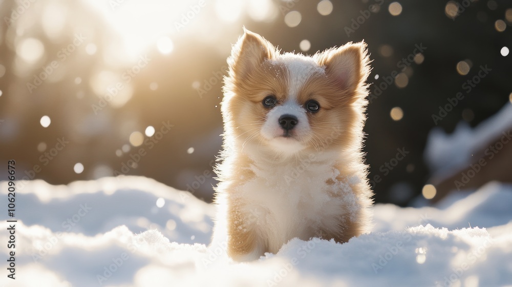 Puppy in Snow. Puppy in Snow.