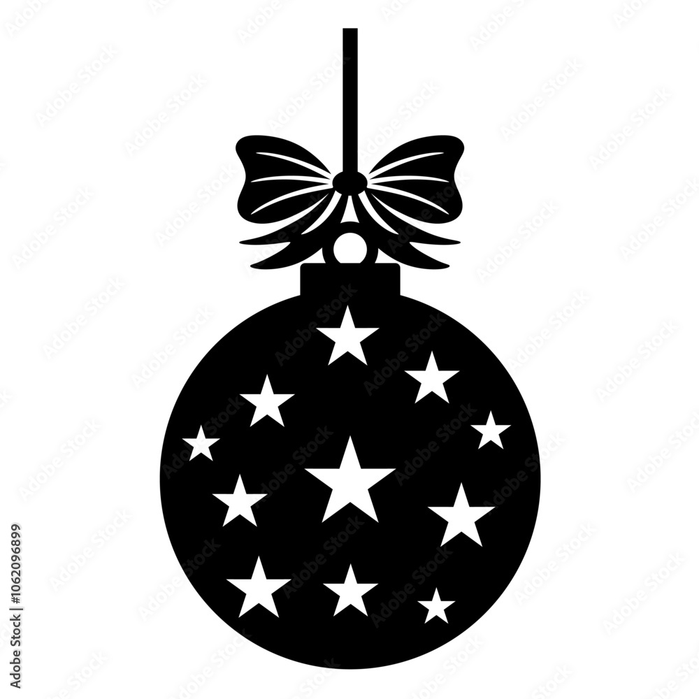 Christmas ornament vector icon,silhouette,minimalist and modern design,isolated on white background Christmas ornament vector icon,silhouette,minimalist and modern design,isolated on white background