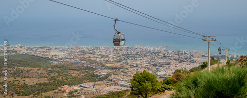 cable car from benalmadena to the top up in the nearby hills