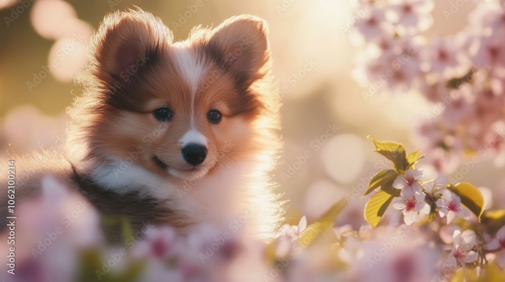 Obraz premium Puppy in Bloom.