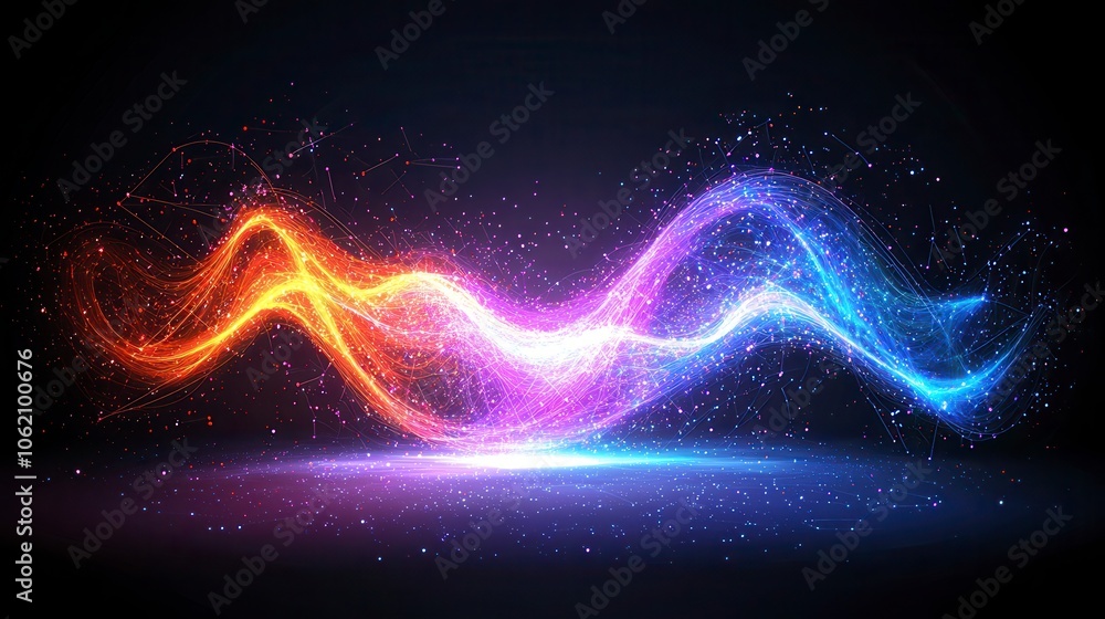 Vibrant Waves of Light in Abstract Design Vibrant Waves of Light in Abstract Design