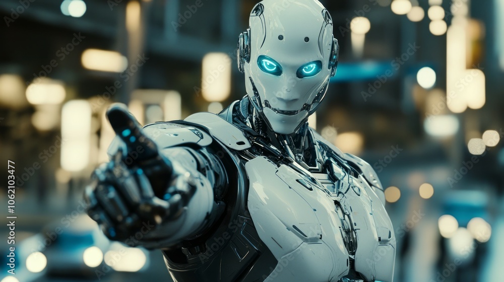 Forward-looking human robot, the embodiment of artificial intelligence, advanced technology, technological developments, robot hero Forward-looking human robot, the embodiment of artificial intelligence, advanced technology, technological developments, robot hero
