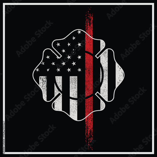 We The People Holsters - Thin Red Line Flag - Men's Short Sleeve T-Shirt Design, Fire Fighter Gifts, Fathers Day Gift