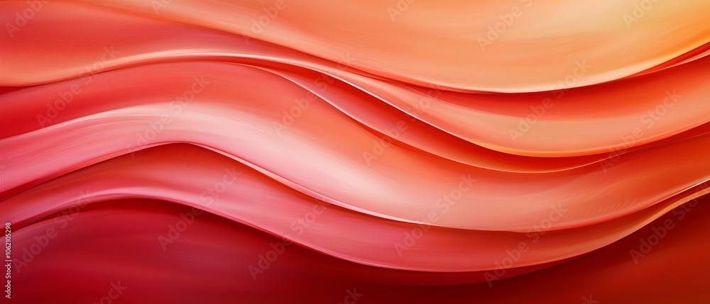 A tight shot of a red and orange backdrop featuring wavy lines, with undulating line tips at the base A tight shot of a red and orange backdrop featuring wavy lines, with undulating line tips at the base
