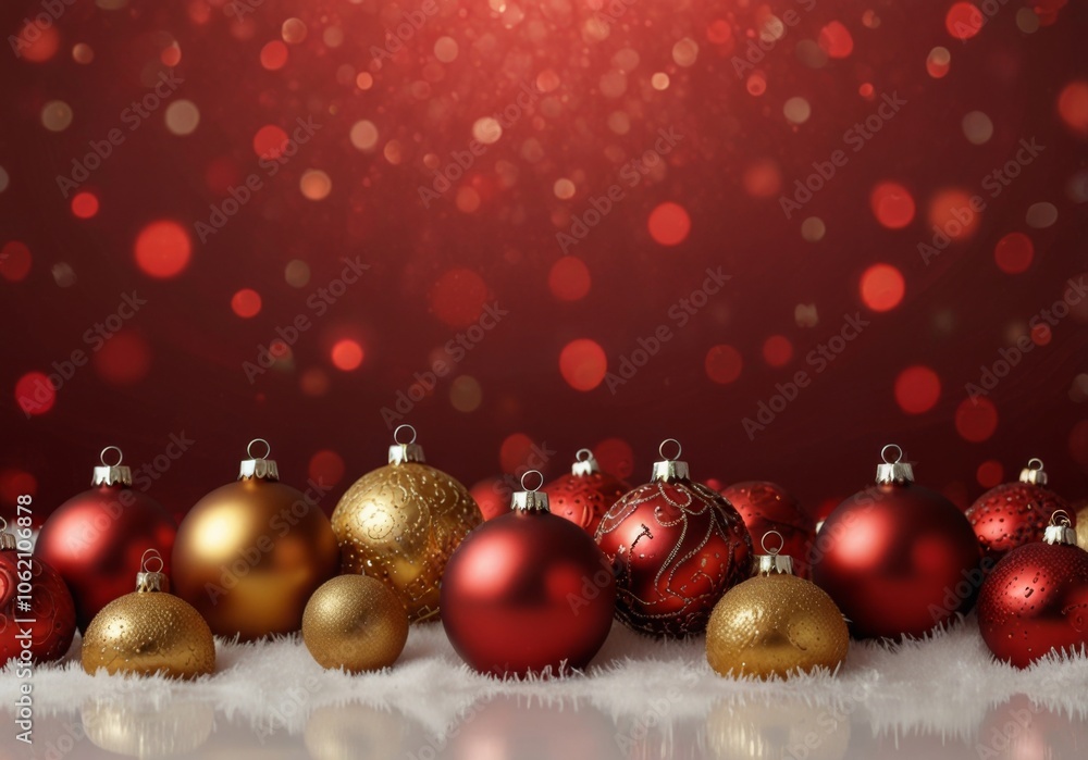 abstract red background with Christmas toys abstract red background with Christmas toys