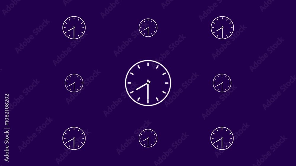 Analog wall clock icon 12 hour time animation and background. Analog wall clock icon 12 hour time animation and background.