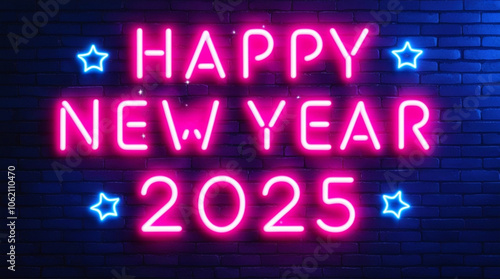 Happy New Year 2025 celebration colorful numbers for the year 2025 .