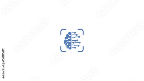Ai brain Scanning animated outline icon . Artificial intelligence 4k motion design animation for web, mobile and ui design