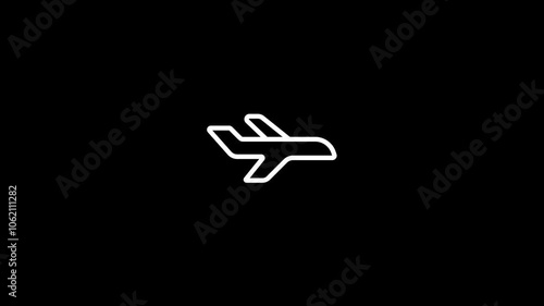 Simple plane icon flay icon animation concept,simple flat plane animation