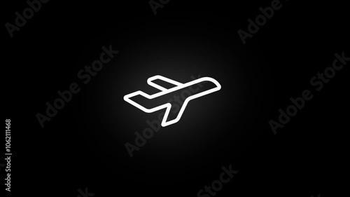 Simple plane icon flay icon animation concept,simple flat plane animation