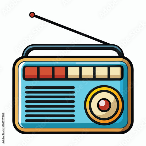 vector radio on white background