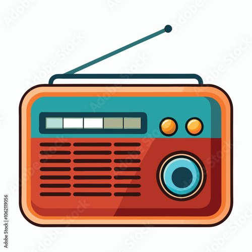 vector radio on white background