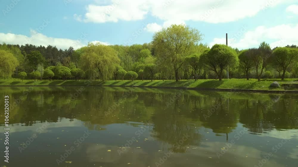 Aerial drone view of the river and green forests, landscape on a summer day Aerial drone view of the river and green forests, landscape on a summer day