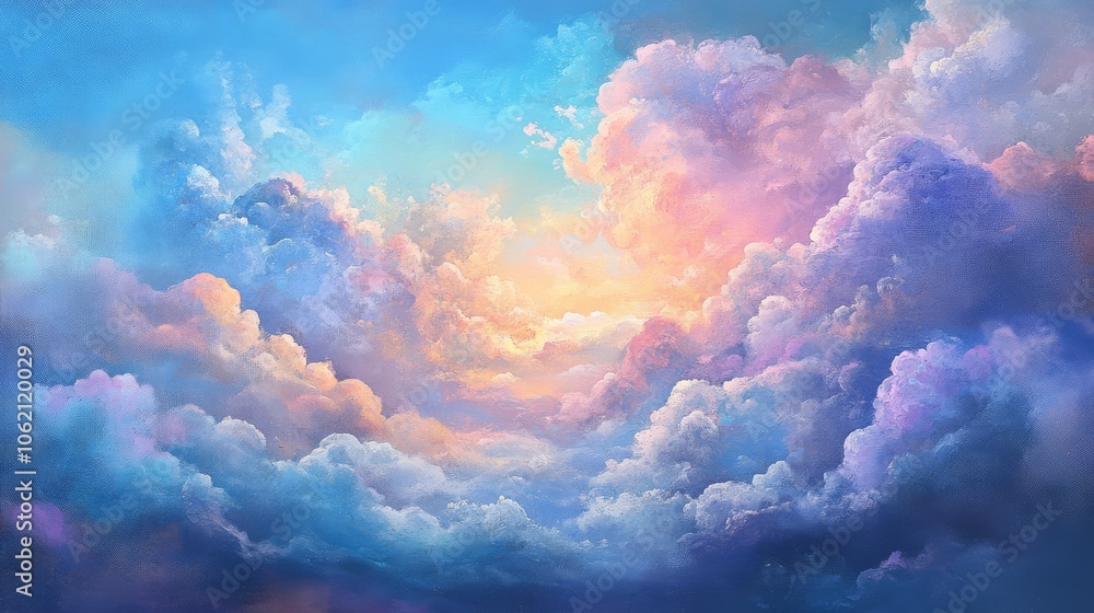 Soft Pastel Clouds in Light Blue and Pink Hues Soft Pastel Clouds in Light Blue and Pink Hues