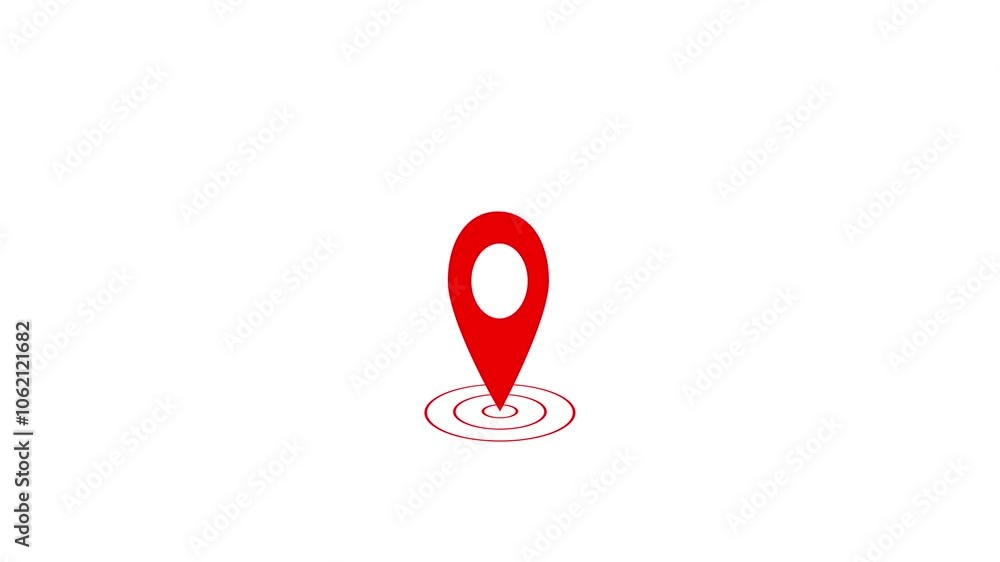 3D GPS location red color pointer animated and location icon on white color background. 3D GPS location red color pointer animated and location icon on white color background.