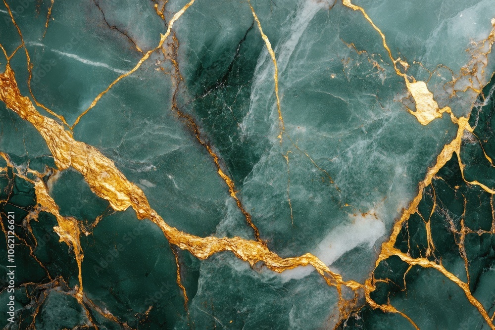 Green Marble Slab with Golden Veins Green Marble Slab with Golden Veins