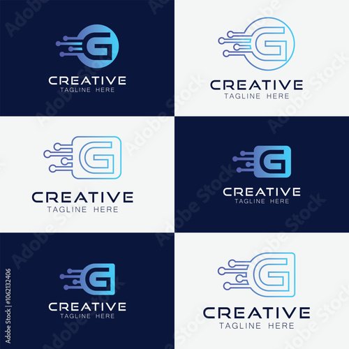 Artificial intelligence with letter G triangle geometric shapes technology Analysis logo vector design concept. AI technology logotype symbol for advance technology, tech company, identity, robot
