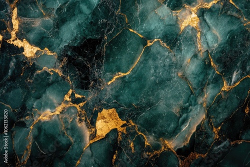 Green Marble with Golden Veins