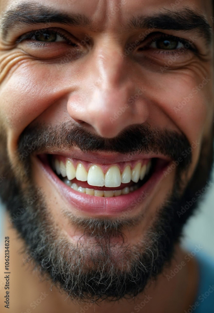 A close-up of a man’s smile highlights his warmth and positivity, showcasing texture and confidence.
A close-up of a man’s smile highlights his warmth and positivity, showcasing texture and confidence.