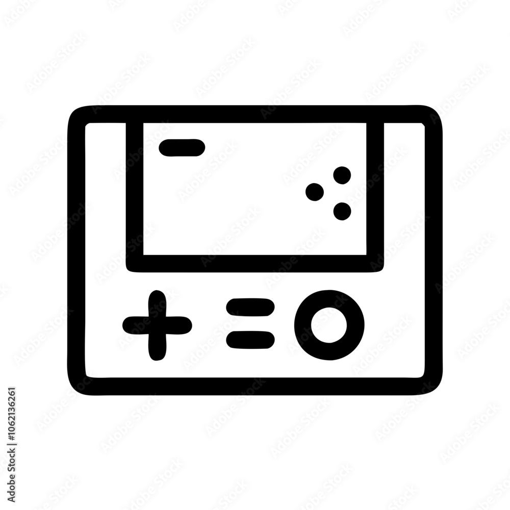Icon of a gaming console, symbolizing video gaming and interactive entertainment. Icon of a gaming console, symbolizing video gaming and interactive entertainment.