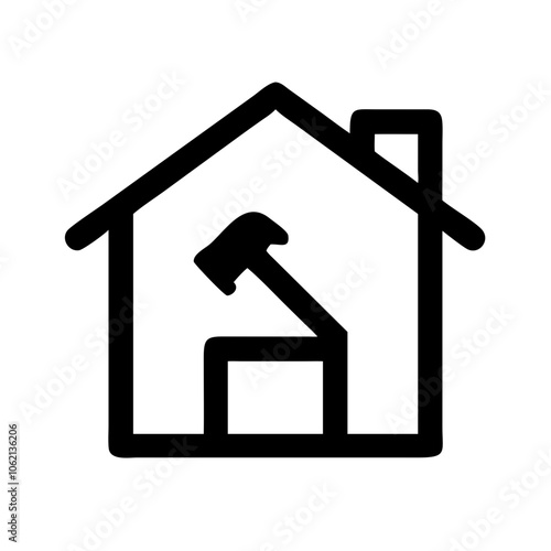 Icon of a house, symbolizing home improvement, renovation, and construction.