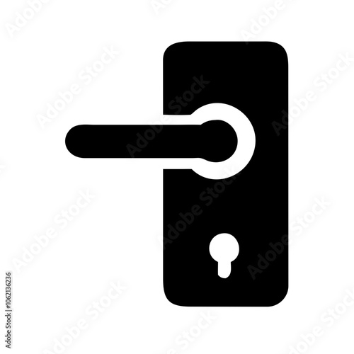 Icon of a door handle, representing home improvement, repair, and construction.