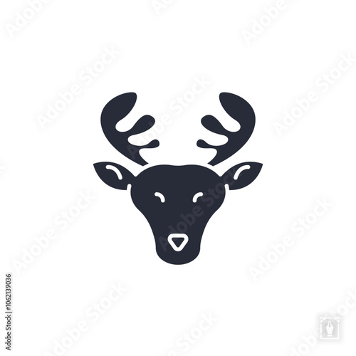 Reindeer icon. Reindeer Symbol sign for mobile concept and web design. Vector icon, Logo illustration, Vector graphics photo