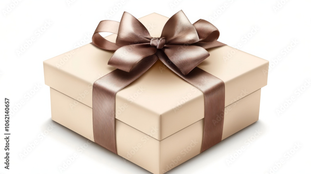 Obraz premium A beautifully wrapped gift box with a luxurious ribbon waiting to be opened