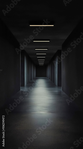 darkly lit hallway background