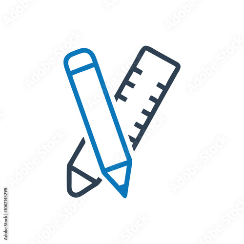 Pencil and ruler icon