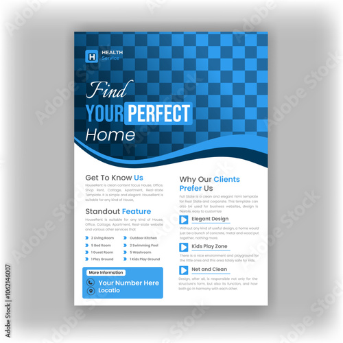 Real state A4 brochure flyer design template vector with eye catching Design.