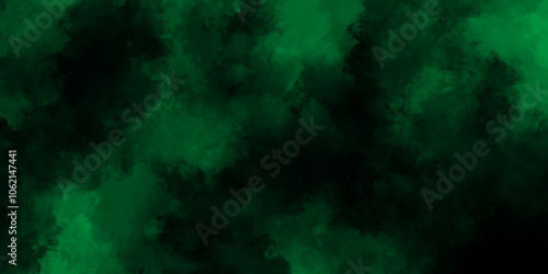 Blue powder dust smoke on black background,  Dark clouds contrast with bright center,  Abstract green smoke levitation with lighting, Atmospheric and mystic green smoke background.